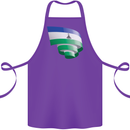 Curled Lesotho Flag Basotho Day Football Cotton Apron 100% Organic Purple