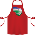 Curled Lesotho Flag Basotho Day Football Cotton Apron 100% Organic Red