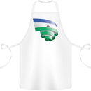 Curled Lesotho Flag Basotho Day Football Cotton Apron 100% Organic White