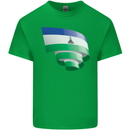 Curled Lesotho Flag Basotho Day Football Kids T-Shirt Childrens Irish Green
