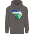 Curled Lesotho Flag Basotho Day Football Mens 80% Cotton Hoodie Charcoal