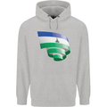 Curled Lesotho Flag Basotho Day Football Mens 80% Cotton Hoodie Sports Grey