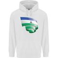 Curled Lesotho Flag Basotho Day Football Mens 80% Cotton Hoodie White