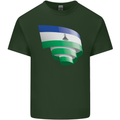 Curled Lesotho Flag Basotho Day Football Mens Cotton T-Shirt Tee Top Forest Green