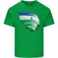 Curled Lesotho Flag Basotho Day Football Mens Cotton T-Shirt Tee Top Irish Green