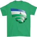 Curled Lesotho Flag Basotho Day Football Mens T-Shirt 100% Cotton Irish Green