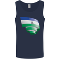 Curled Lesotho Flag Basotho Day Football Mens Vest Tank Top Navy Blue