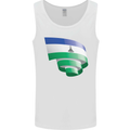 Curled Lesotho Flag Basotho Day Football Mens Vest Tank Top White