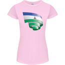 Curled Lesotho Flag Basotho Day Football Womens Petite Cut T-Shirt Light Pink