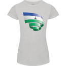 Curled Lesotho Flag Basotho Day Football Womens Petite Cut T-Shirt Sports Grey