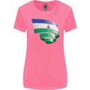 Curled Lesotho Flag Basotho Day Football Womens Wider Cut T-Shirt Azalea