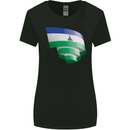 Curled Lesotho Flag Basotho Day Football Womens Wider Cut T-Shirt Black