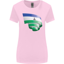 Curled Lesotho Flag Basotho Day Football Womens Wider Cut T-Shirt Light Pink