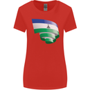 Curled Lesotho Flag Basotho Day Football Womens Wider Cut T-Shirt Red