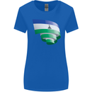 Curled Lesotho Flag Basotho Day Football Womens Wider Cut T-Shirt Royal Blue