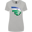 Curled Lesotho Flag Basotho Day Football Womens Wider Cut T-Shirt Sports Grey