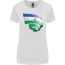 Curled Lesotho Flag Basotho Day Football Womens Wider Cut T-Shirt White