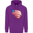 Curled Liberia Flag Liberian Day Football Childrens Kids Hoodie Purple