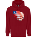 Curled Liberia Flag Liberian Day Football Childrens Kids Hoodie Red