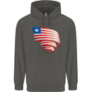 Curled Liberia Flag Liberian Day Football Childrens Kids Hoodie Storm Grey