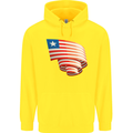 Curled Liberia Flag Liberian Day Football Childrens Kids Hoodie Yellow