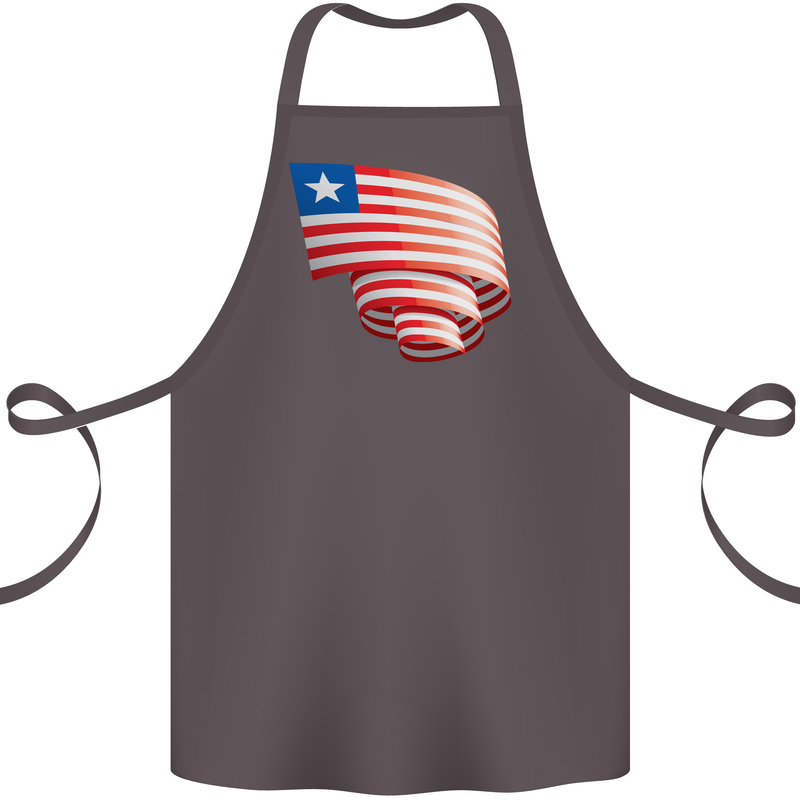 Curled Liberia Flag Liberian Day Football Cotton Apron 100% Organic Dark Grey