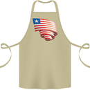 Curled Liberia Flag Liberian Day Football Cotton Apron 100% Organic Khaki