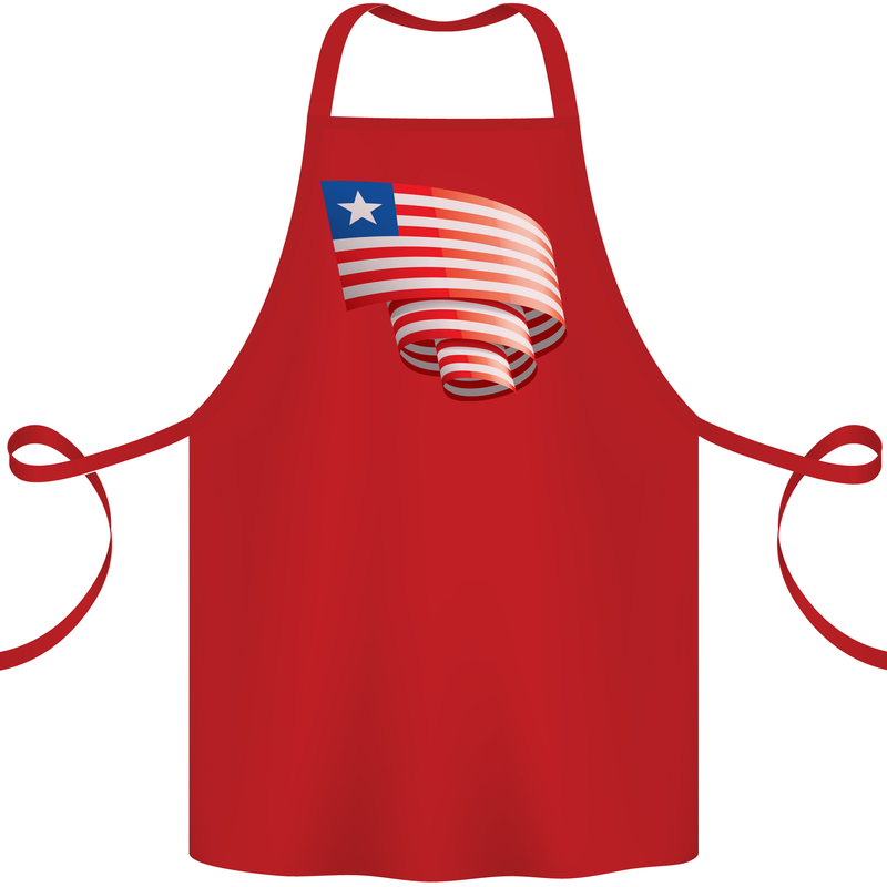 Curled Liberia Flag Liberian Day Football Cotton Apron 100% Organic Red