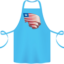 Curled Liberia Flag Liberian Day Football Cotton Apron 100% Organic Turquoise
