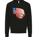 Curled Liberia Flag Liberian Day Football Kids Sweatshirt Jumper Black