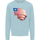Curled Liberia Flag Liberian Day Football Kids Sweatshirt Jumper Light Blue