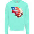 Curled Liberia Flag Liberian Day Football Kids Sweatshirt Jumper Peppermint
