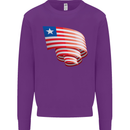 Curled Liberia Flag Liberian Day Football Kids Sweatshirt Jumper Purple