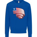 Curled Liberia Flag Liberian Day Football Kids Sweatshirt Jumper Royal Blue