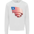 Curled Liberia Flag Liberian Day Football Kids Sweatshirt Jumper White