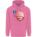 Curled Liberia Flag Liberian Day Football Mens 80% Cotton Hoodie Azelea