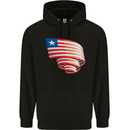 Curled Liberia Flag Liberian Day Football Mens 80% Cotton Hoodie Black
