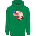 Curled Liberia Flag Liberian Day Football Mens 80% Cotton Hoodie Irish Green