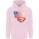 Curled Liberia Flag Liberian Day Football Mens 80% Cotton Hoodie Light Pink