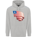 Curled Liberia Flag Liberian Day Football Mens 80% Cotton Hoodie Sports Grey