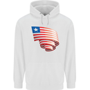 Curled Liberia Flag Liberian Day Football Mens 80% Cotton Hoodie White