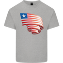 Curled Liberia Flag Liberian Day Football Mens Cotton T-Shirt Tee Top Sports Grey