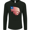 Curled Liberia Flag Liberian Day Football Mens Long Sleeve T-Shirt Black