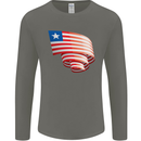 Curled Liberia Flag Liberian Day Football Mens Long Sleeve T-Shirt Charcoal