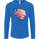 Curled Liberia Flag Liberian Day Football Mens Long Sleeve T-Shirt Royal Blue