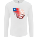 Curled Liberia Flag Liberian Day Football Mens Long Sleeve T-Shirt White
