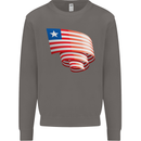 Curled Liberia Flag Liberian Day Football Mens Sweatshirt Jumper Charcoal