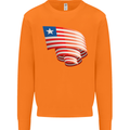 Curled Liberia Flag Liberian Day Football Mens Sweatshirt Jumper Orange