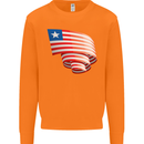 Curled Liberia Flag Liberian Day Football Mens Sweatshirt Jumper Orange