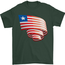 Curled Liberia Flag Liberian Day Football Mens T-Shirt 100% Cotton Forest Green